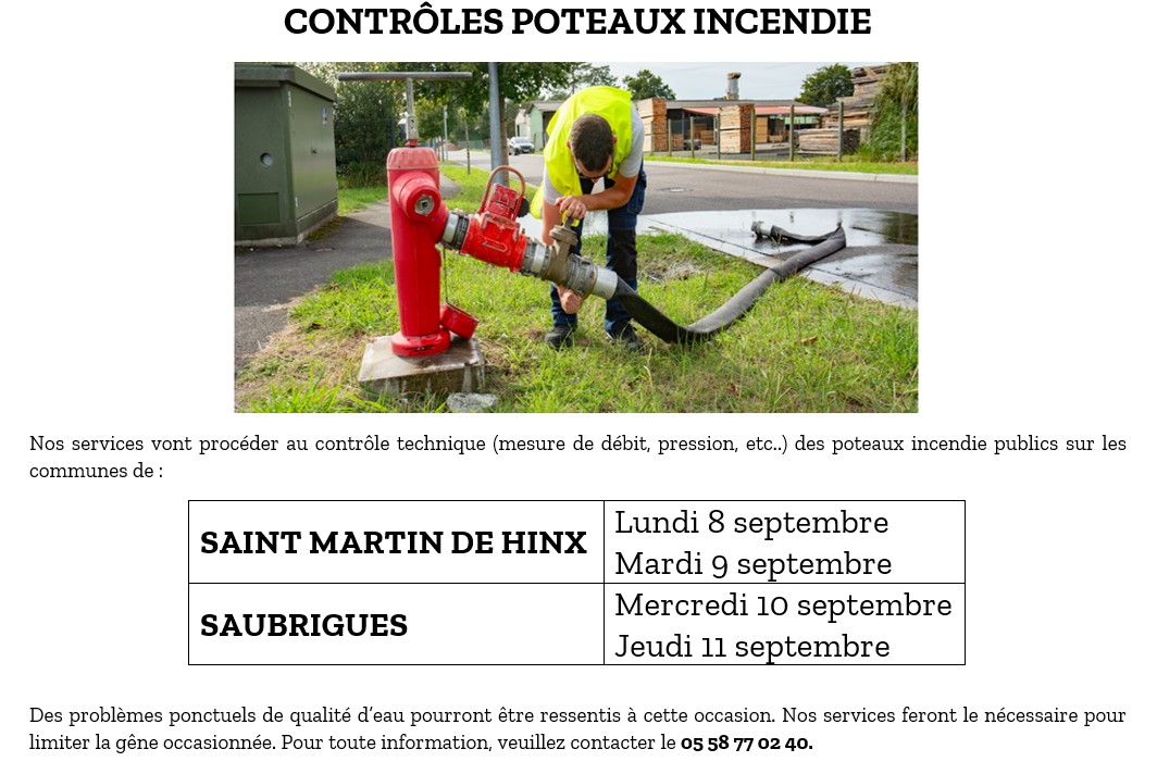 Contrôle Poteaux Incendie